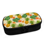 Beige Zebra Pineapple Pattern Print Insulin Cooler Travel Case