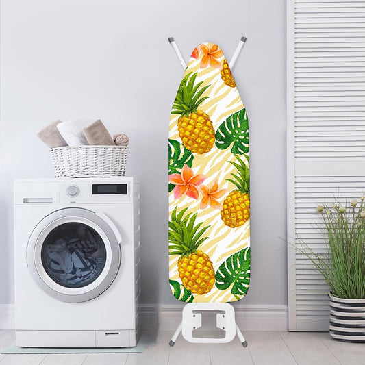 Beige Zebra Pineapple Pattern Print Ironing Board Cover