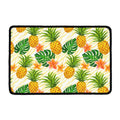 Beige Zebra Pineapple Pattern Print Kitchen Mat