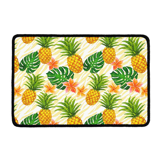 Beige Zebra Pineapple Pattern Print Kitchen Mat