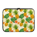 Beige Zebra Pineapple Pattern Print Laptop Sleeve