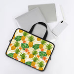 Beige Zebra Pineapple Pattern Print Laptop Sleeve With Handle