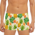 Beige Zebra Pineapple Pattern Print Men's Short Boxer Briefs
