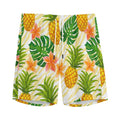 Beige Zebra Pineapple Pattern Print Men's Athletic Shorts