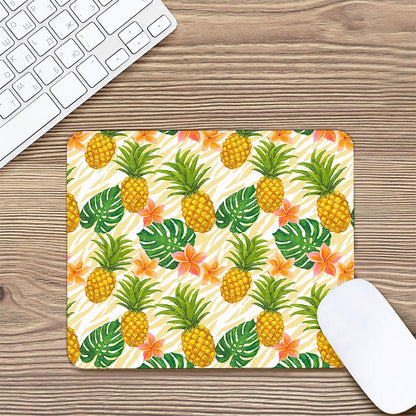 Beige Zebra Pineapple Pattern Print Mouse Pad