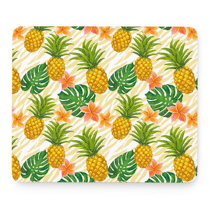 Beige Zebra Pineapple Pattern Print Mouse Pad