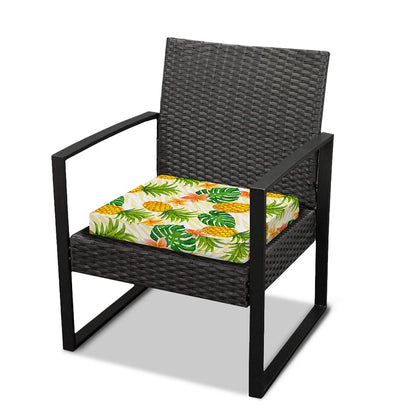 Beige Zebra Pineapple Pattern Print Outdoor Seat Cushion Cover