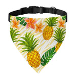 Beige Zebra Pineapple Pattern Print Over The Collar Dog Bandana