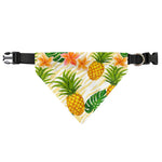 Beige Zebra Pineapple Pattern Print Over The Collar Dog Bandana