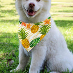 Beige Zebra Pineapple Pattern Print Over The Collar Dog Bandana