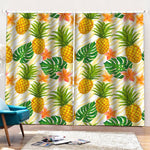 Beige Zebra Pineapple Pattern Print Pencil Pleat Curtains