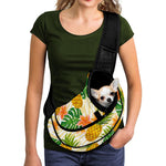 Beige Zebra Pineapple Pattern Print Pet Sling Carrier
