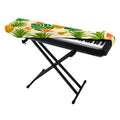 Beige Zebra Pineapple Pattern Print Piano Keyboard Cover