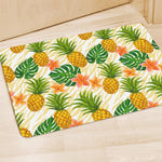 Beige Zebra Pineapple Pattern Print Polyester Doormat