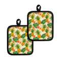 Beige Zebra Pineapple Pattern Print Pot Holders