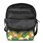 Beige Zebra Pineapple Pattern Print Rectangular Crossbody Bag