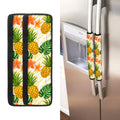 Beige Zebra Pineapple Pattern Print Refrigerator Handle Covers