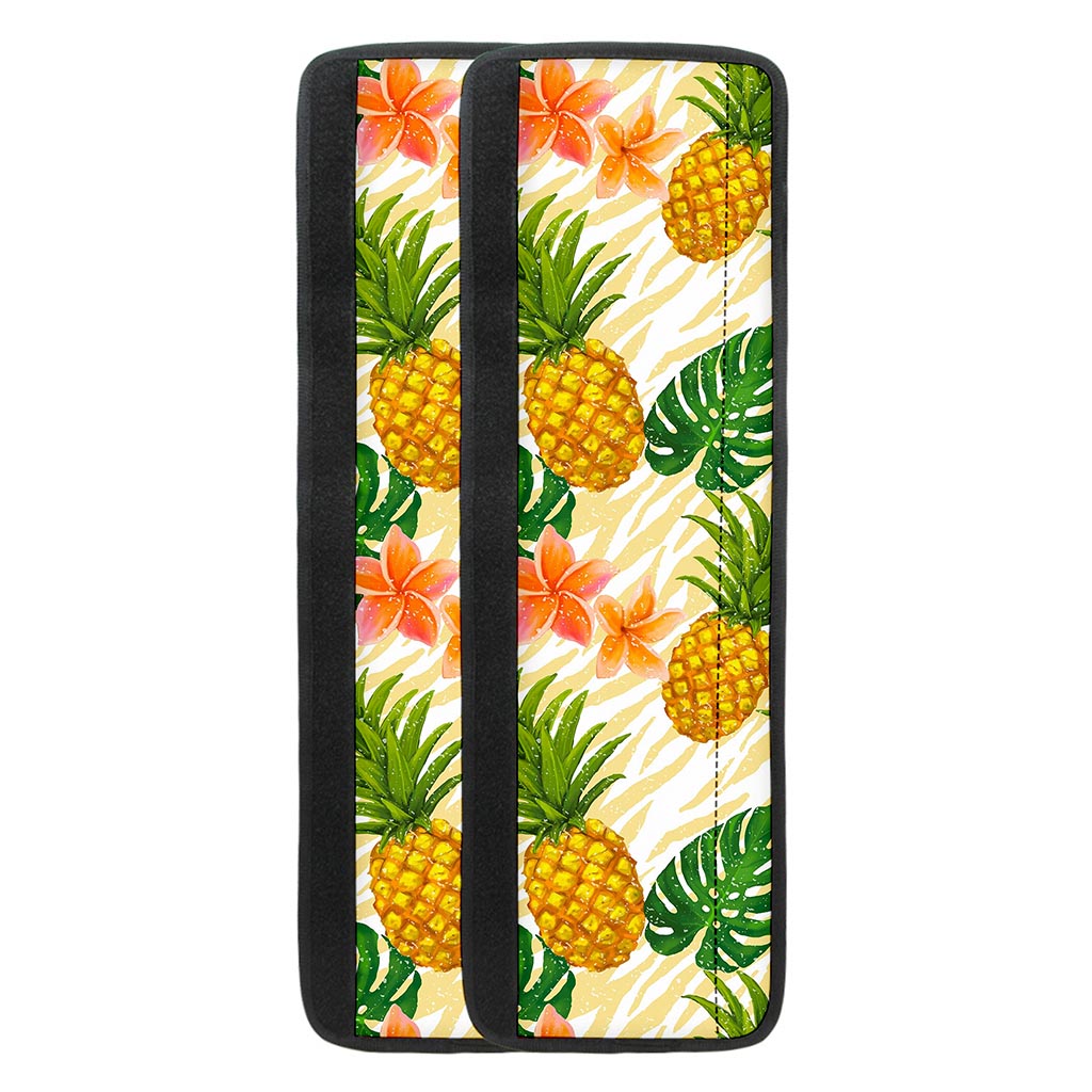 Beige Zebra Pineapple Pattern Print Refrigerator Handle Covers