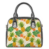 Beige Zebra Pineapple Pattern Print Shoulder Handbag