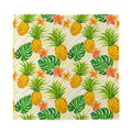 Beige Zebra Pineapple Pattern Print Silk Bandana