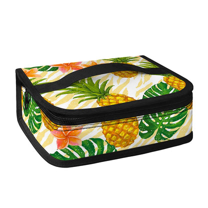 Beige Zebra Pineapple Pattern Print Small Lunch Bag