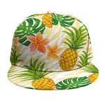 Beige Zebra Pineapple Pattern Print Snapback Cap