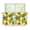 Beige Zebra Pineapple Pattern Print Tier Curtains