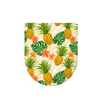 Beige Zebra Pineapple Pattern Print Toilet Lid Cover