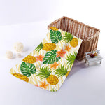 Beige Zebra Pineapple Pattern Print Towel