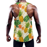Beige Zebra Pineapple Pattern Print Training Tank Top