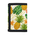 Beige Zebra Pineapple Pattern Print Trifold Wallet
