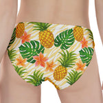 Beige Zebra Pineapple Pattern Print Women's Panties