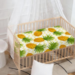 Beige Zig Zag Pineapple Pattern Print Baby Crib Sheet