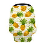 Beige Zig Zag Pineapple Pattern Print Baby Seat Cover