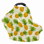 Beige Zig Zag Pineapple Pattern Print Baby Seat Cover
