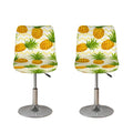 Beige Zig Zag Pineapple Pattern Print Bar Stool Covers