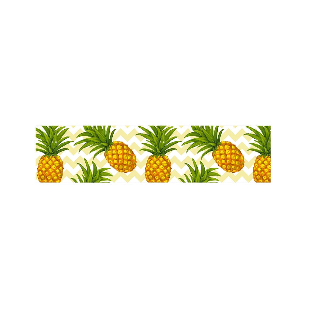 Beige Zig Zag Pineapple Pattern Print Bed Runner