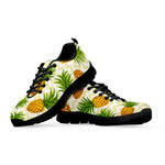 Beige Zig Zag Pineapple Pattern Print Black Running Shoes