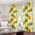 Beige Zig Zag Pineapple Pattern Print Dimout Grommet Curtains