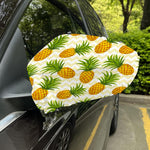 Beige Zig Zag Pineapple Pattern Print Car Side Mirror Covers