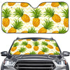 Beige Zig Zag Pineapple Pattern Print Car Windshield Sun Shade