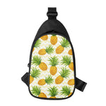 Beige Zig Zag Pineapple Pattern Print Chest Bag