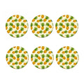 Beige Zig Zag Pineapple Pattern Print Coaster Set
