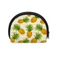 Beige Zig Zag Pineapple Pattern Print Coin Purse