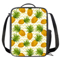 Beige Zig Zag Pineapple Pattern Print Crossbody Lunch Bag