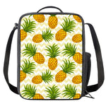 Beige Zig Zag Pineapple Pattern Print Crossbody Lunch Bag