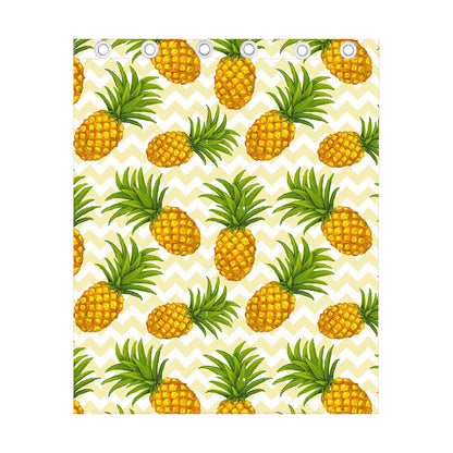 Beige Zig Zag Pineapple Pattern Print Curtain