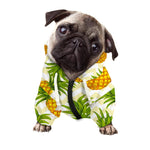 Beige Zig Zag Pineapple Pattern Print Dog Zip Up Hoodie