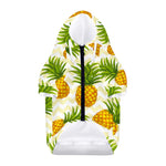 Beige Zig Zag Pineapple Pattern Print Dog Zip Up Hoodie