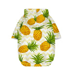 Beige Zig Zag Pineapple Pattern Print Dog Zip Up Hoodie